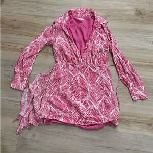 Lovers + Friends Pink Leaf Print Dress